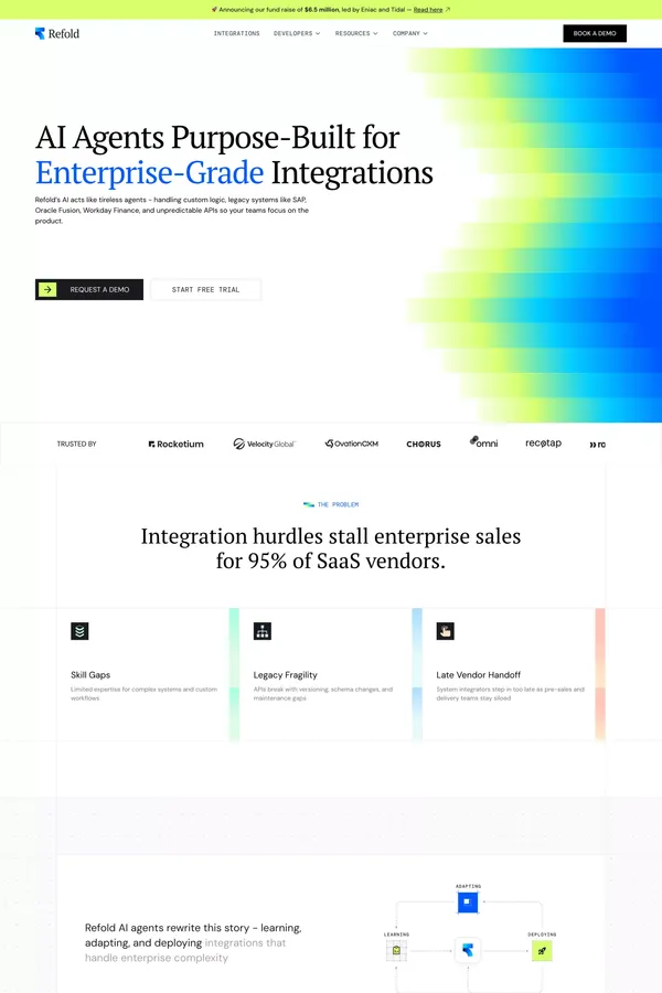 Refold AI - Integrations Agents for Enterprise Software - Landing design inspiration