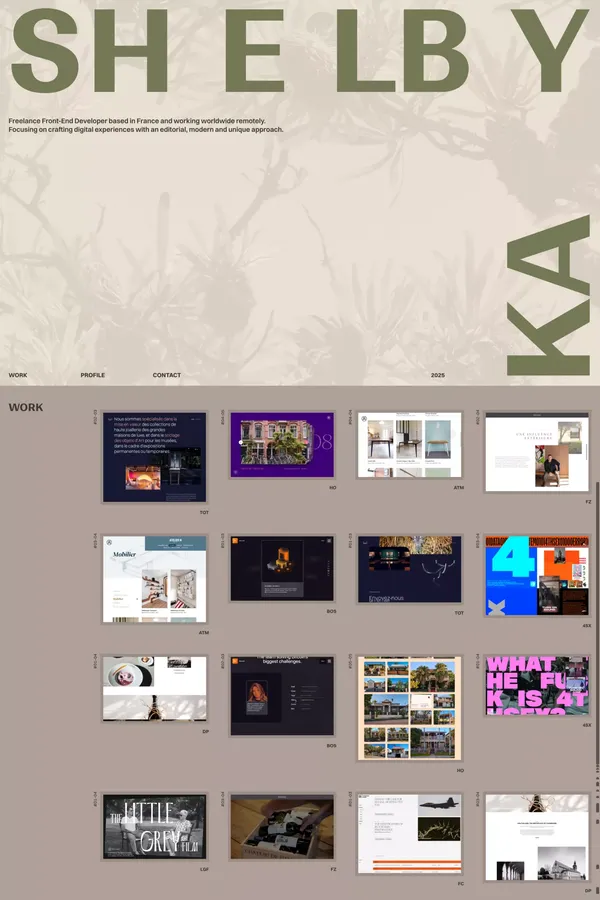 Shelby Kay • Freelance Front-End Developer - Portfolio design inspiration