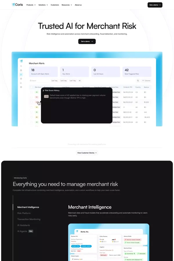 Coris AI - Landing design inspiration