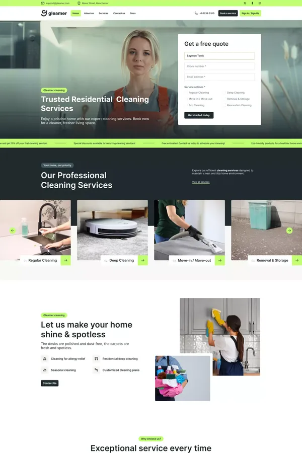 Gleamer Nextjs Website Template - Template design inspiration
