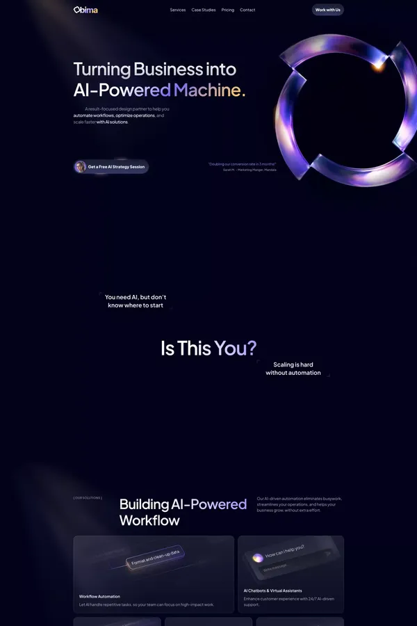 Bima - AI Automation Agency - Template design inspiration