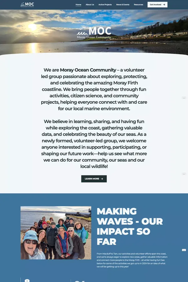 Moray Ocean Community | Marine Conservation in the Moray Firth - website design inspiration