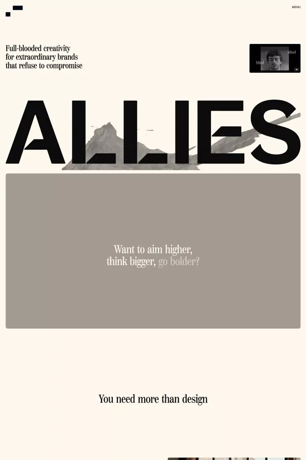 Allies | Creative Studio • Belfast - Portfolio design inspiration