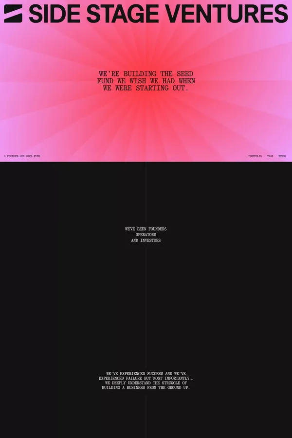 Side Stage Ventures - Portfolio design inspiration