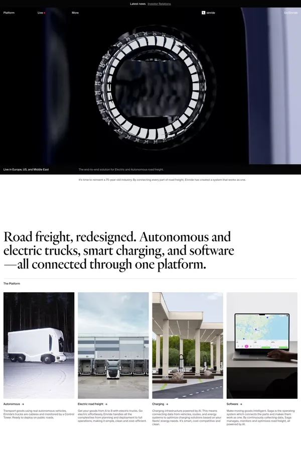 Einride - Intelligent movement - Portfolio design inspiration