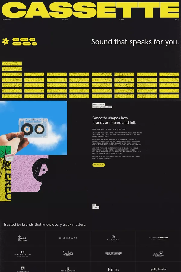 Cassette - A Music Curation Agency - Portfolio design inspiration