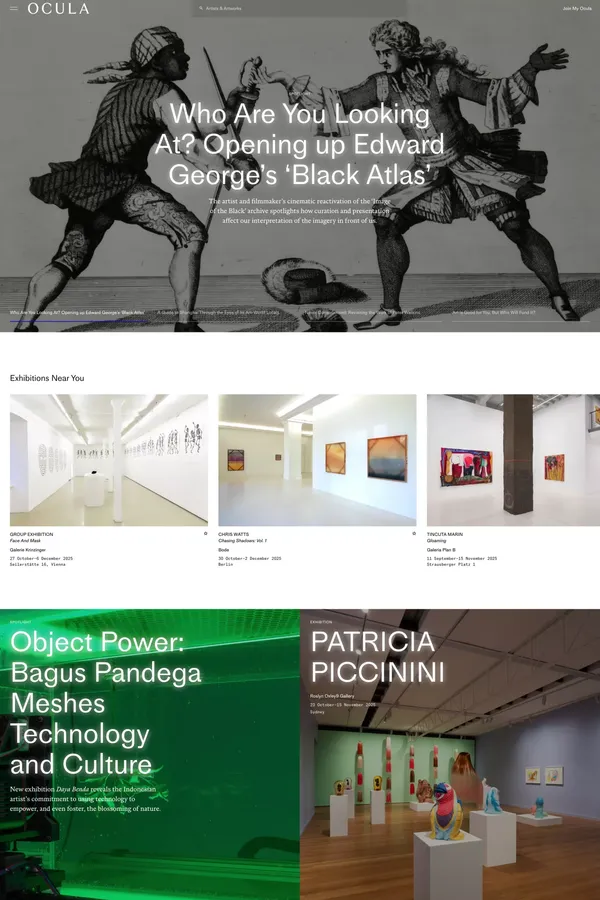 Ocula | Discover the Best of Contemporary Art Now - Blog design inspiration