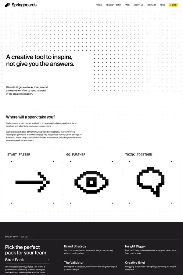 Springboards -  The Creative AI Tool for Agencies & Strategists - Landing design inspiration