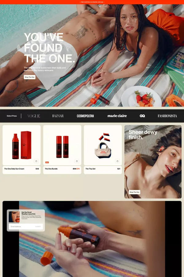 Good Weather Skin - Ecommerce design inspiration