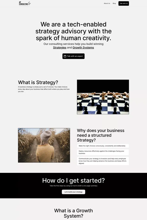 AP Consulting - Landing design inspiration