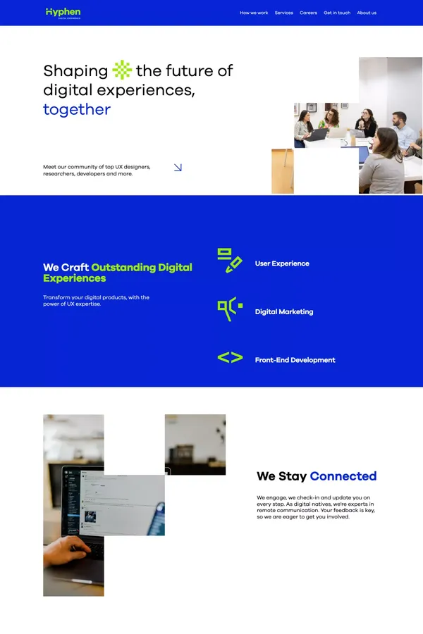 Hyphen - Digital Experience Creators - Landing design inspiration