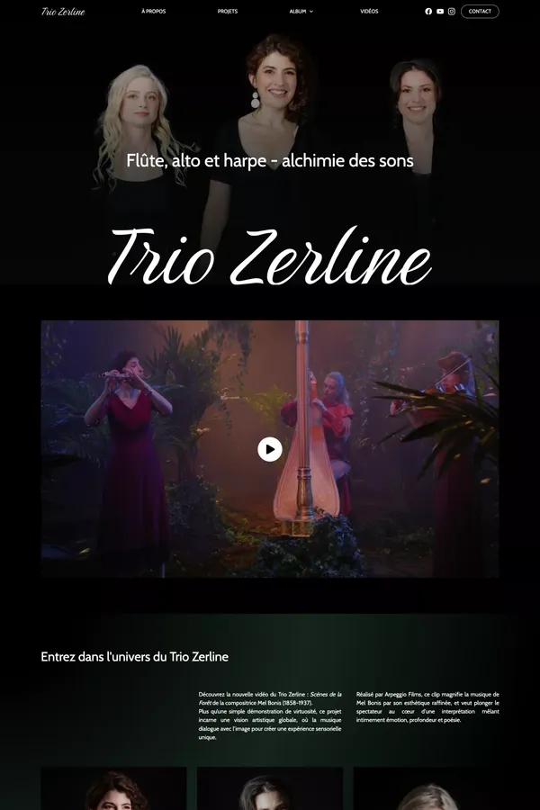 Trio Zerline - Un trio original entre tradition, innovation et transmission - Landing design inspiration