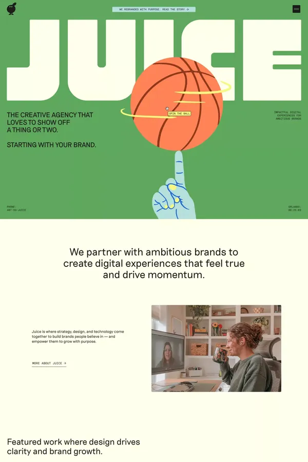 Creative Branding & Web Agency in Orlando | Juice - Portfolio design inspiration