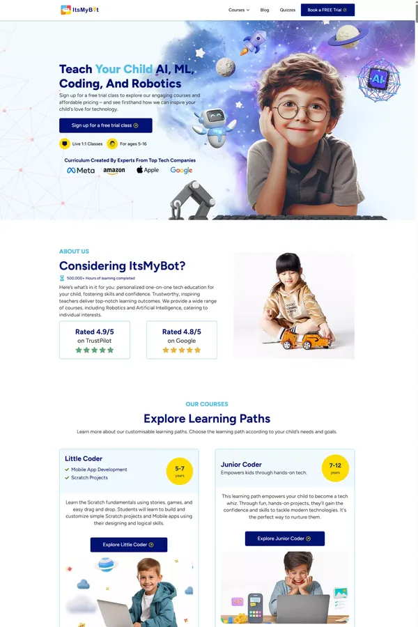 ItsMyBot - Live Robotics And Coding Courses For Kids