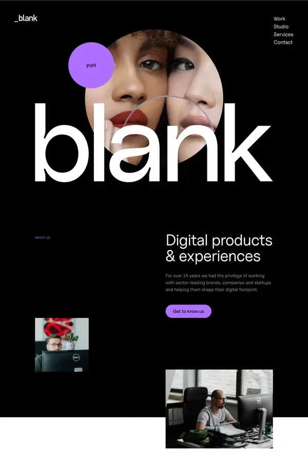 Blank - Digital products & experiences - Portfolio design inspiration