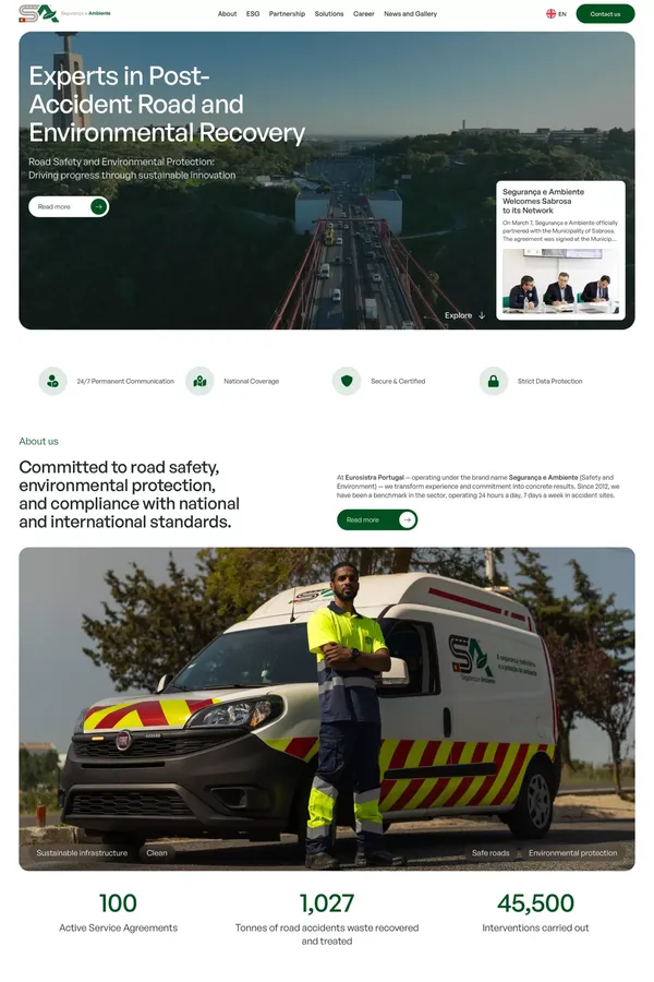 SeguranÃ§a e Ambiente - IntervenÃ§Ã£o RodoviÃ¡ria PÃ³s-Acidente | ISO Certificado