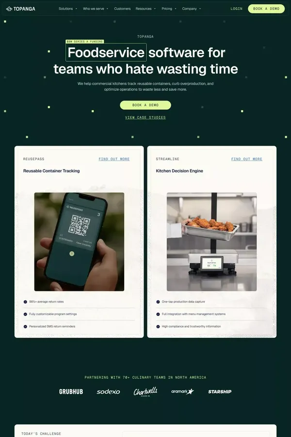 Foodservice Software for Culinary Savings - Landing design inspiration