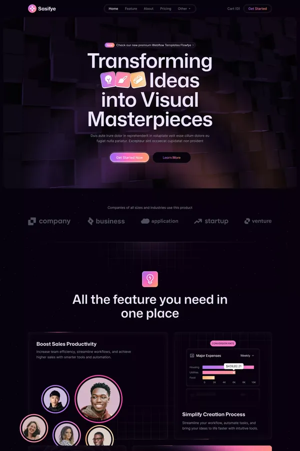 Sasifye - Webflow Ecommerce website template