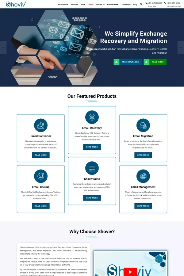 Shoviv - Automated Email Recovery and Migration Software - Product listing design inspiration