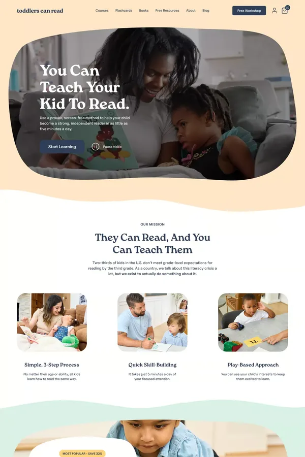 Toddlers CAN Read - Ecommerce design inspiration