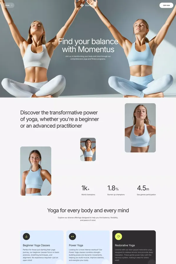Momentus - Framer and Webflow website template