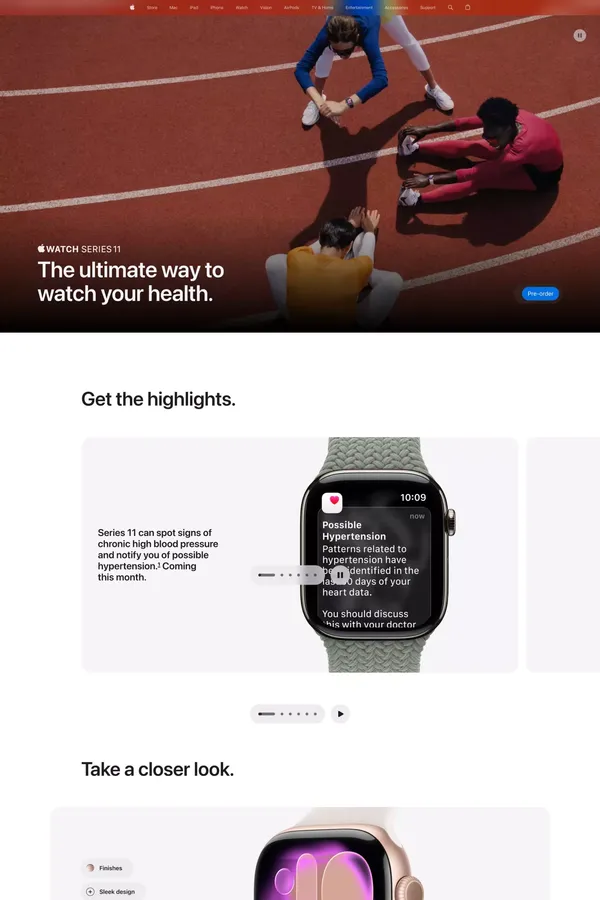 Apple Watch Series 11 - Apple - Landing design inspiration