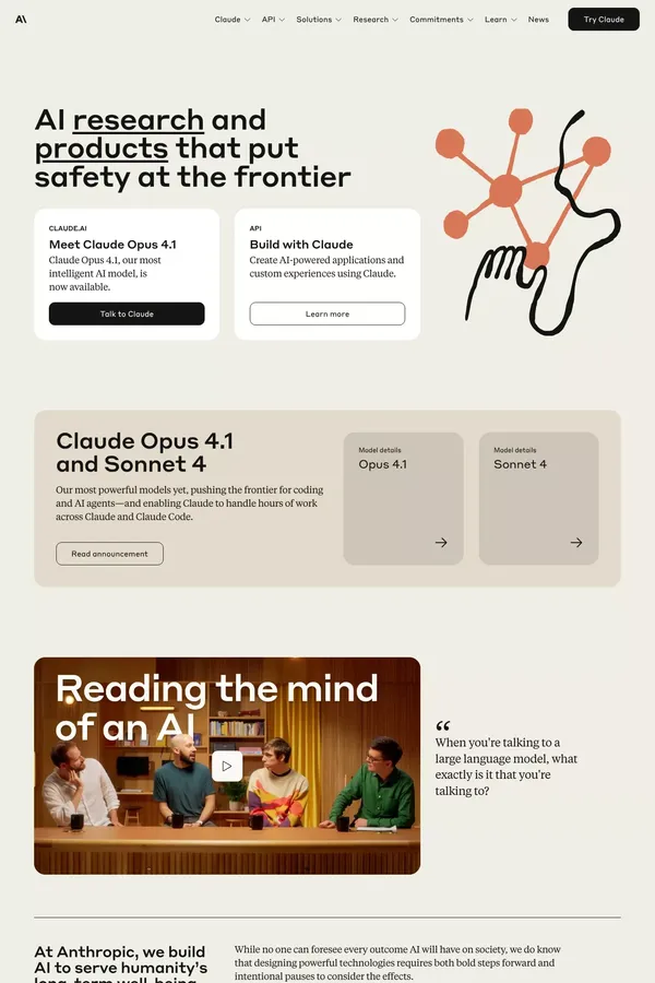 Anthropic - Landing design inspiration