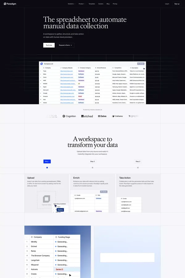 Paradigm - Landing design inspiration
