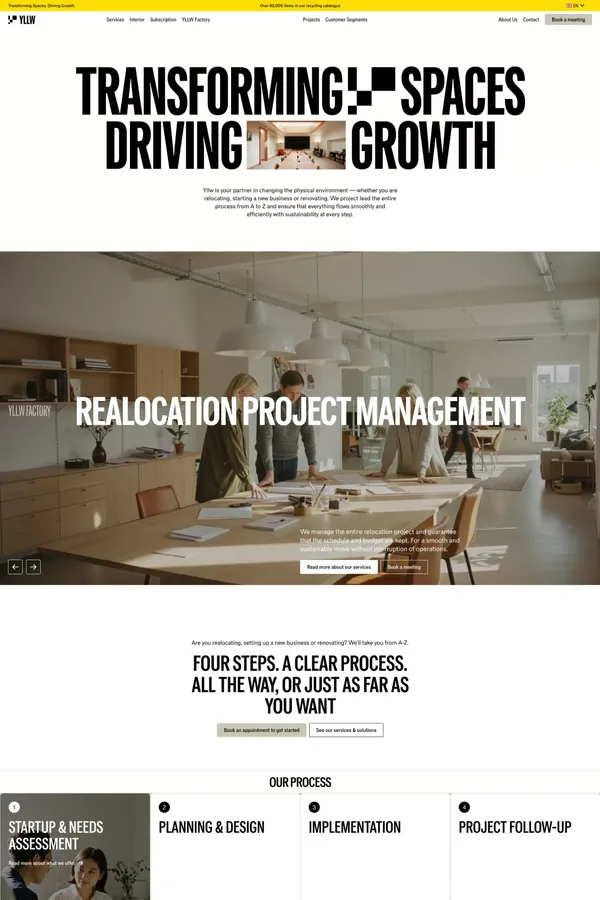 Your partner for workplace transformation | Yllw - Landing design inspiration