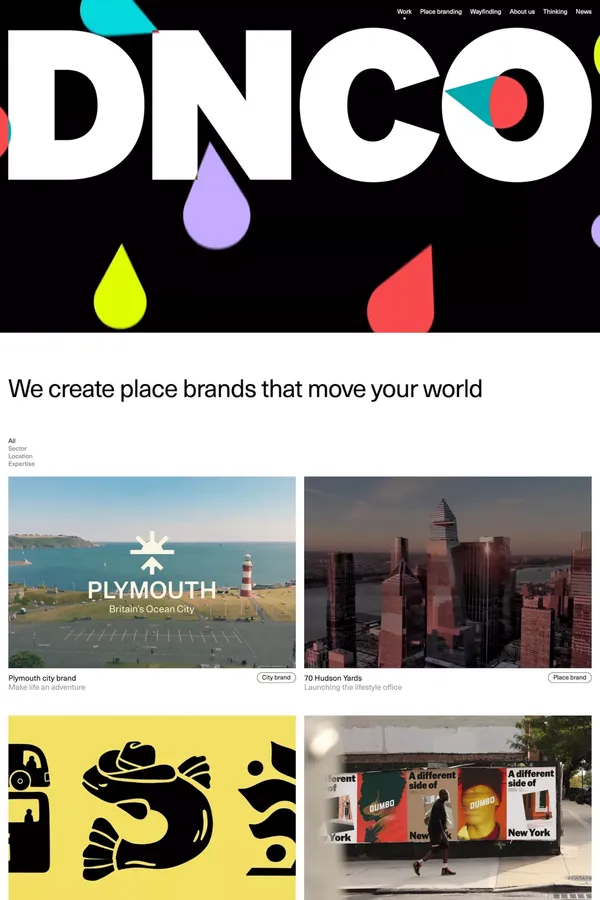 DNCO | We create place brands that move your world - Portfolio design inspiration