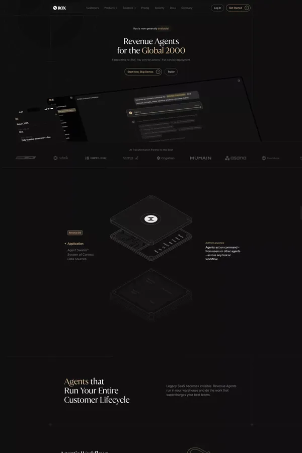 Rox | AI-Powered Sales Productivity Platform - Landing design inspiration
