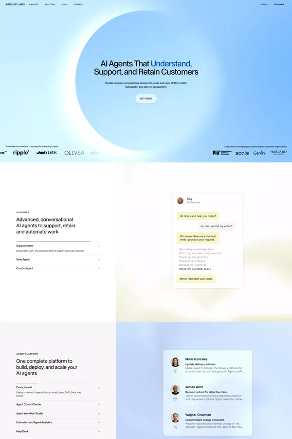 Applied Labs | Automate Work - Landing design inspiration