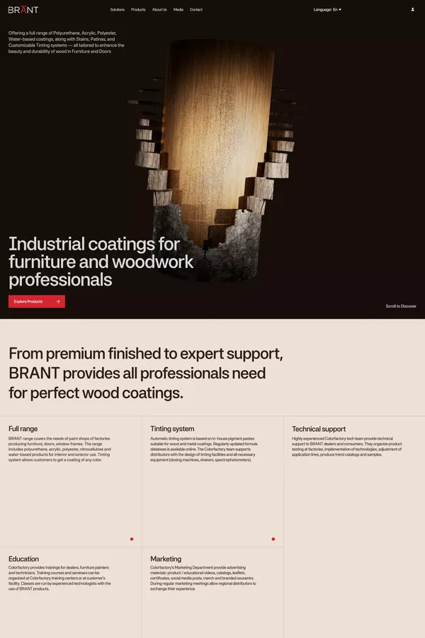 BRANT — Tailored to enhance the beauty and durability of wood in Furniture, and Doors. - Other design inspiration