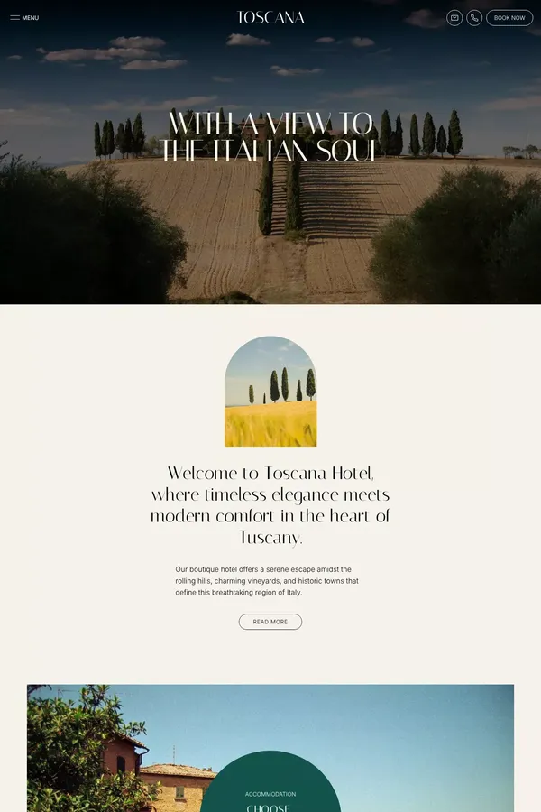 Toscana Hotel Framer Template by iframe.design - website design inspiration