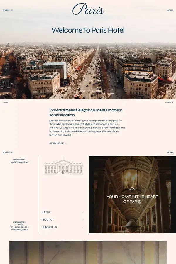 Paris Hotel Framer Website Template - website design inspiration
