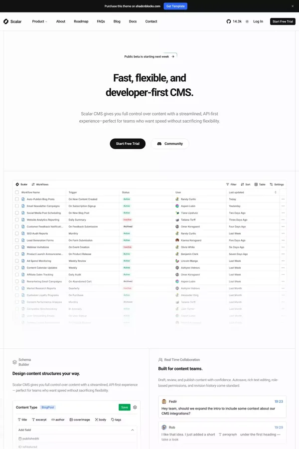 Scalar - Modern Next.js Template - Template design inspiration