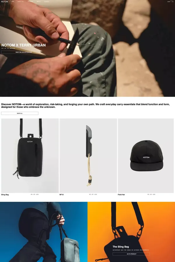 Notom - Ecommerce design inspiration
