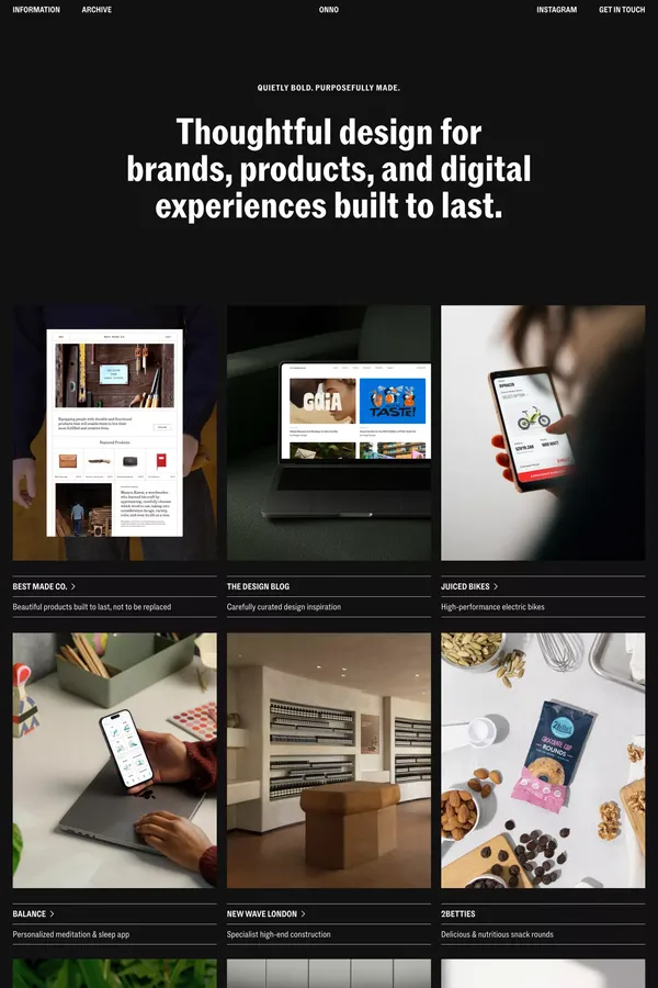 ONNO - Digital & Brand Design Studio - Portfolio design inspiration