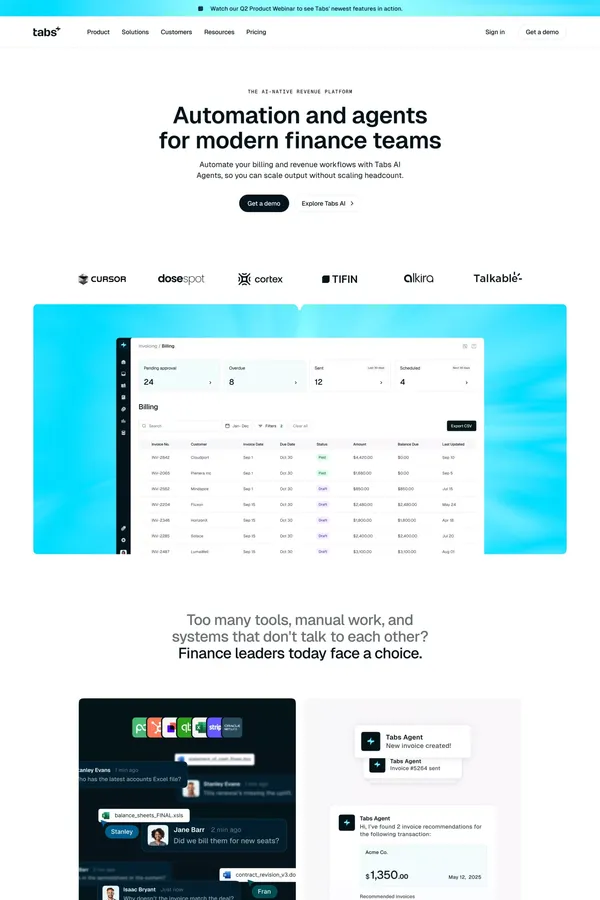 Revenue Automation for B2B: Streamline with Tabs | Tabs