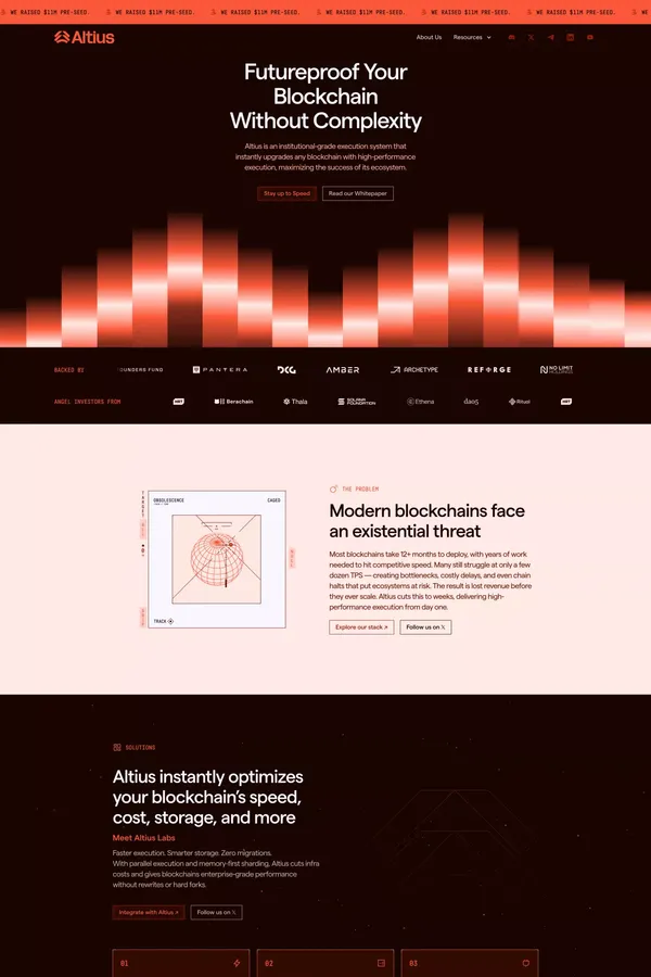 Altius — Execution Engine inside Every Chain - Landing design inspiration