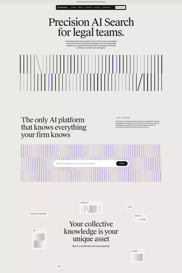 DeepJudge - Precision AI Search for legal teams - Landing design inspiration