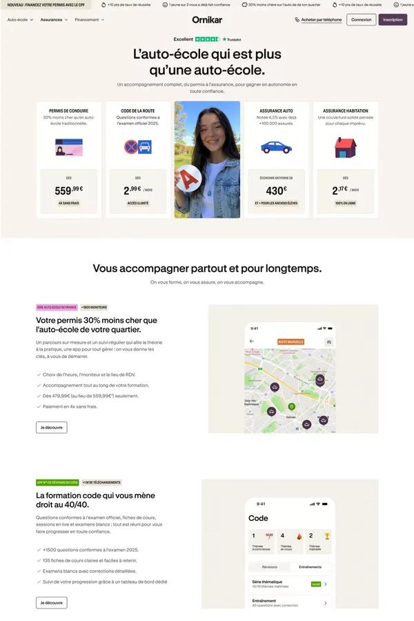 Ornikar : L'auto-école et l'assurance auto nouvelle génération