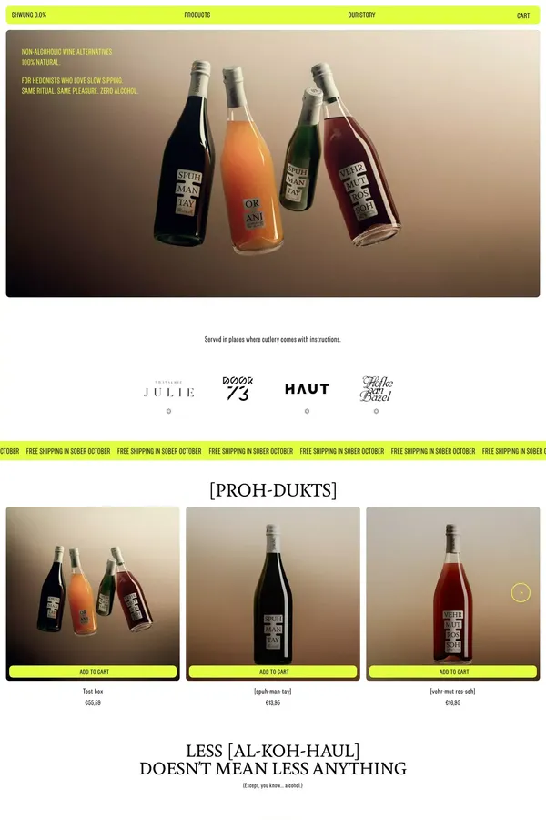 SHWUNG 0.0% - Ecommerce design inspiration