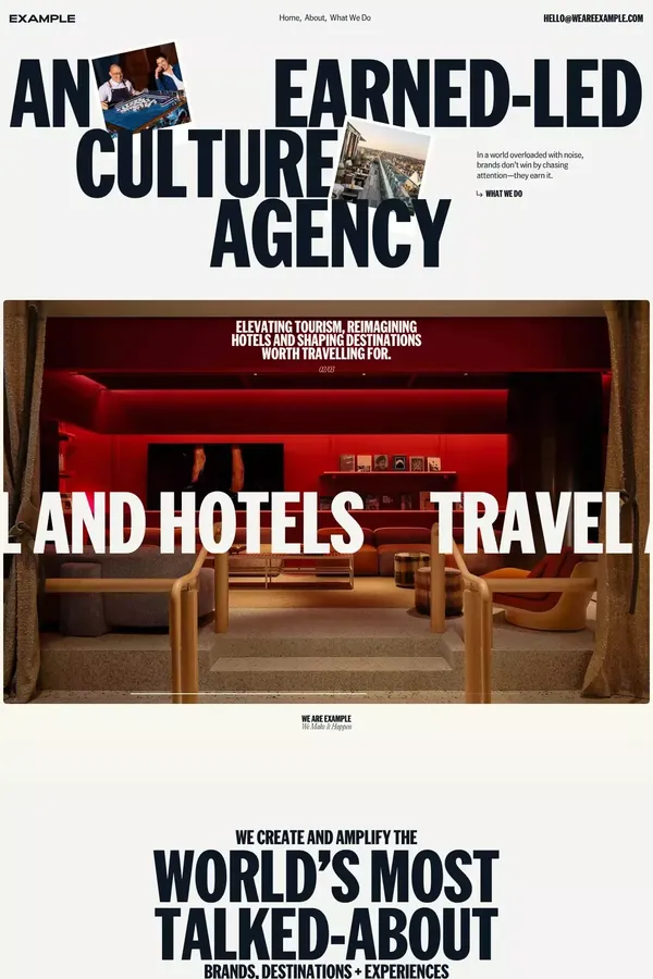 Example | An Earned-Led Culture Agency - Portfolio design inspiration