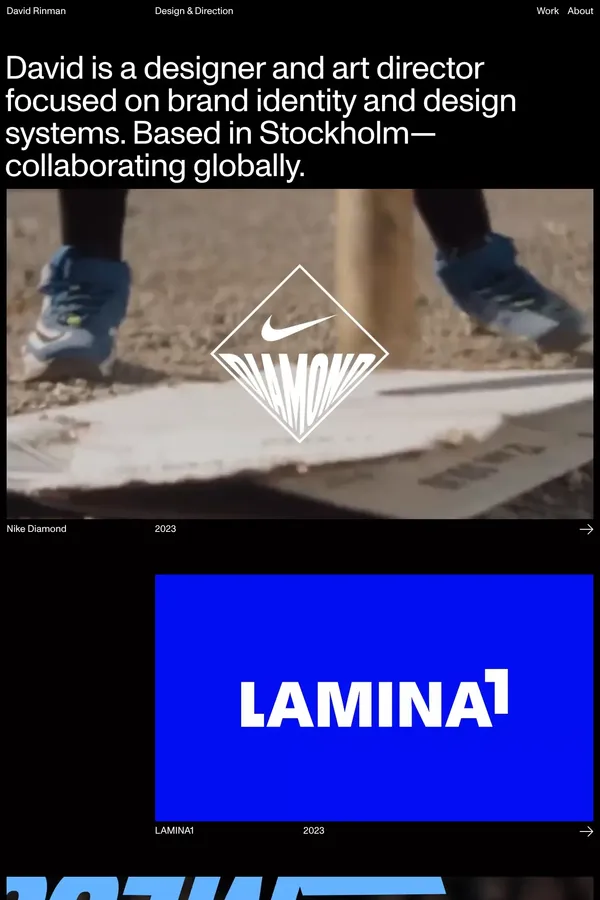 David Rinman - Design & Direction - Portfolio design inspiration