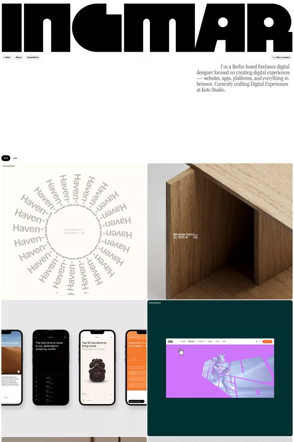 Ingmar Coenen - Digital Design Portfolio - Portfolio design inspiration