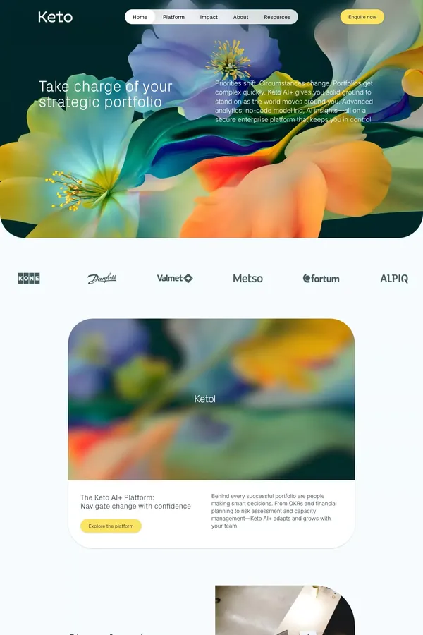 Strategic Portfolio Management Software | Keto AI : Keto Software - Landing design inspiration