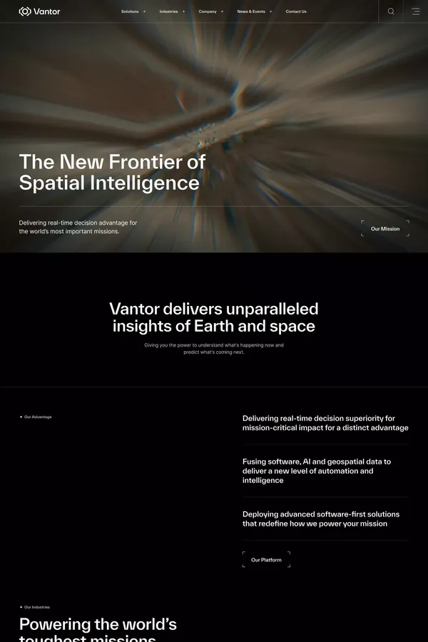 Vantor – Spatial Intelligence Connecting Sensors Across Every Domain | Vantor - Landing design inspiration