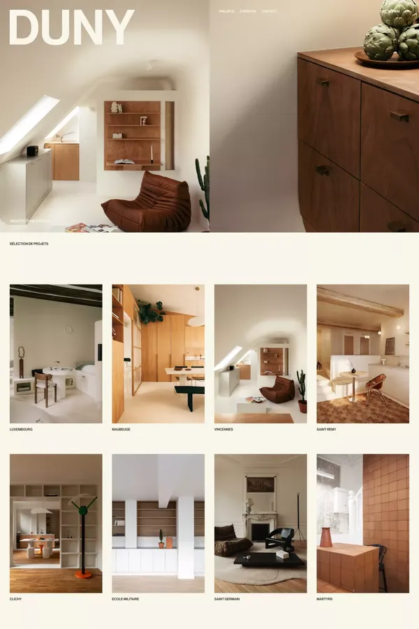 Duny Architecture - Portfolio design inspiration