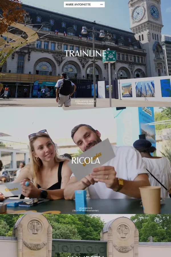 Agence de com, RP, d'influence et événementiel - Marie Antoinette - Case Study design inspiration